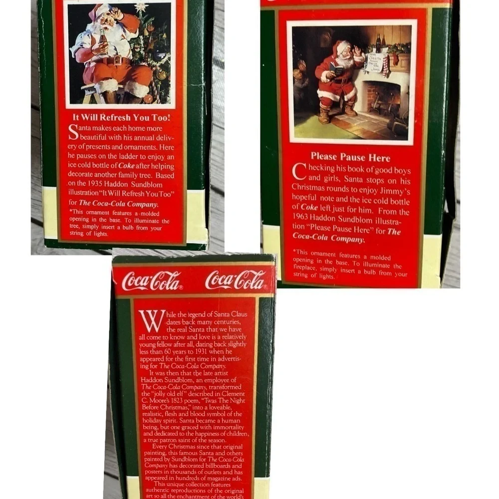 - Set of 3 Coca Cola 1990’s Ornaments New in Box